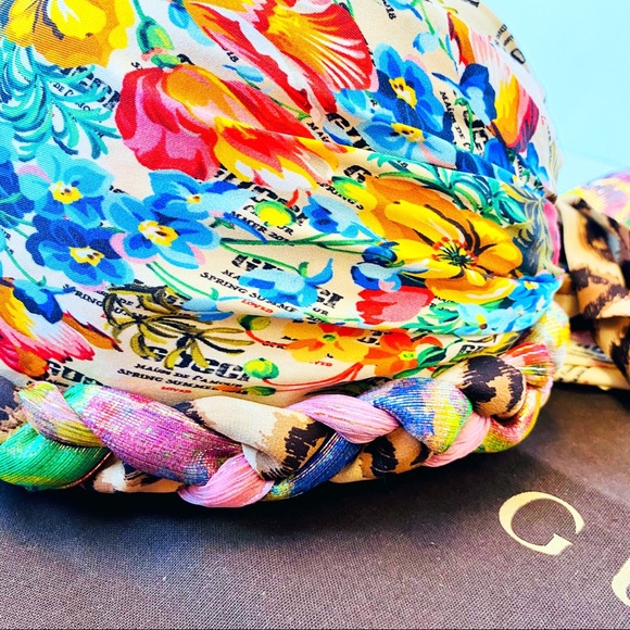 Gucci Invite And Floral Print Silk Turban NWT - Picture 10 of 16